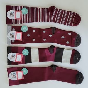 Muk Luks Pack of 4 Graduated Trouser Compression Socks 17-20 mmHg Size L/XL